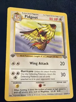 Pokemon TCG Pidgeot 1st Edition Jungle non holo Rare 24/64 - Image 1