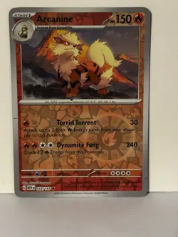 Arcanine Reverse Holo 059/165 SV: Scarlet & Violet 151 NM Pokemon Fast Ship - Image 1