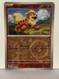 Growlithe Reverse Holo 058/165 SV: Scarlet & Violet 151 NM Pokemon Fast Ship - Image 1