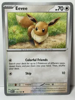 Eevee Reverse Holo 133/165 SV: Scarlet & Violet 151 NM Pokemon Fast Ship - Image 1