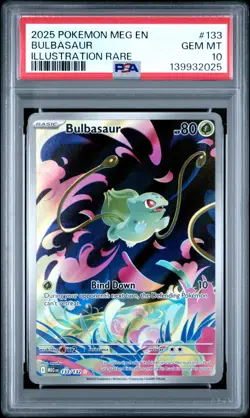 2025 POKEMON MEG EN-MEGA EVOLUTION #133 BULBASAUR ILLUSTRATION RARE PSA 10 - Image 1