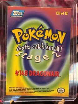 1999 Topps E11of12 Dragonair Pokemon #148 foil Stage 2 - Image 2