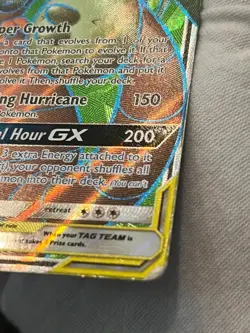 Pokemon TCG Rowlet & Alolan Exeggutor GX 214/236 Tag Team Full Art Holo DMG - Image 4