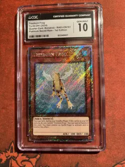 Yu-Gi-Oh Treeborn Frog Platinum Secret Rare Card RA03-EN161. GEM MINT 10 - Image 1