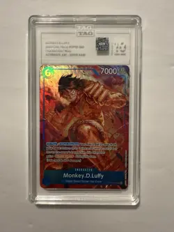 2022 One Piece Paramount War Monkey D Luffy Tag 10 OP02-062 SR Gem Mint - Image 1
