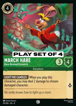 March Hare - Hare-Brained Eccentric 91 ❇Play Set of 4❇ Lorcana Reign of Jafar - Image 1
