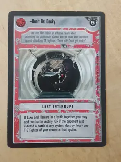 Don't Get Cocky - Star Wars CCG card (Decipher) - Image 1