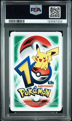 PSA 10 POKEMON PLAYING CARD CHIKORITA GREEN ACE HEARTS 10TH ANNIVERSARY 347 - Image 2
