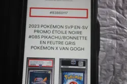 Pokemon Van Gogh Card Museum Pikachu with Hat PSA 10 (Unofficial, Reprint 2023). - Image 1