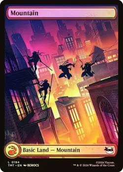 Surge Foil TMNT Full Art Mountain Land, Magic the Gathering Land, 1 Pack, 308 - Image 1