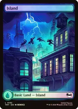 Surge Foil TMNT Full Art Island Land, Magic the Gathering Land, 1 Pack, 306 - Image 1