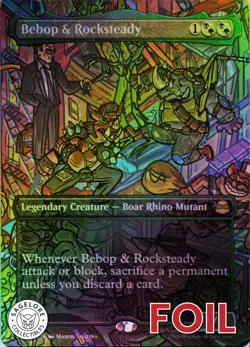 MTG Bebop & Rocksteady (Borderless) (204) | NM Foil | TMNT {TMT} - Image 1