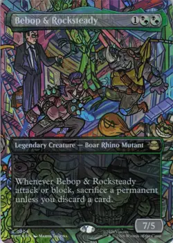 MTG Bebop & Rocksteady (Borderless) (204) | NM Foil | TMNT {TMT} - Image 2