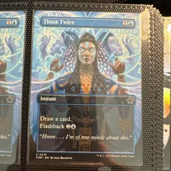 MTG Think Twice (Borderless) [Foundations, Near Mint] - Image 1