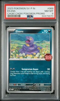 PSA 8 POKEMON INDONESIA EKANS 069/SV-P CHOKI POKEMON PROMO 417 - Image 1