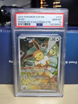 2025 POKEMON SVP EN-SV BLACK STAR PROMO #173 EEVEE PSA 10 - Image 1