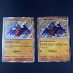 Pokemon TCG Hawlucha Baby Shiny Holo Rare Card Paldean Fates 175/091 NM X2 cards - Image 1