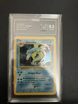Pokemon TCG Gyarados Holo Rare Card 7/130 Base Set 2 TAG 8.5 - Image 3
