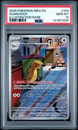 Pokemon TCG Gumshoos 153/132 Me01 Illustration Rare Holo PSA 10 100 HP - Image 1