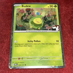 Budew 004/131 Cosmos Holo Pokemon Play! Prize Pack Series 7 Play Stamp - Image 1