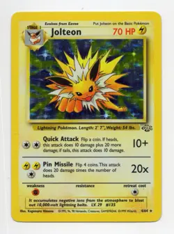 Pokemon TCG Jolteon Jungle 4/64 Holo Unlimited NM- - Image 1