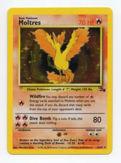 Pokemon TCG Moltres Fossil Holo #12/62 Unlimited NM- - Image 1