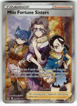 Miss Fortune Sisters (Full Art) 194/196 SWSH11: Lost Origin NM Pokemon Card TCG - Image 1