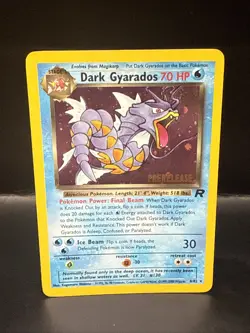Pokemon Vintage Dark Gyarados 8/82 Holo Team Rocket Prerelease Promo F Swirl - Image 1