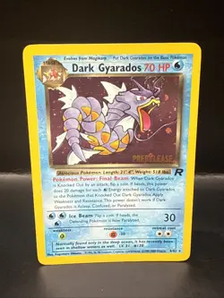 Pokemon Vintage Dark Gyarados 8/82 Holo Team Rocket Prerelease Promo F Swirl - Image 2