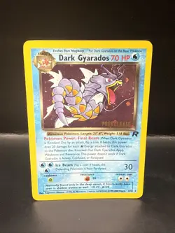 Pokemon Vintage Dark Gyarados 8/82 Holo Team Rocket Prerelease Promo F Swirl - Image 3