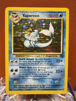 Vaporeon 12/64 Jungle Holo Unlimited Pokemon WOTC LP+ 2220 - Image 1