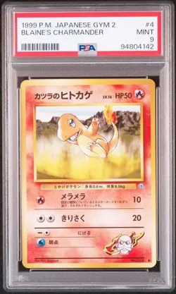 PSA 9 POKEMON JAPANESE BLAINE'S CHARMANDER #4 GYM CHALLENGE FROM DARKNESS 716 - Image 1