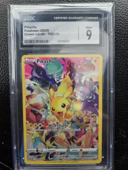 PSA 9 2023 POKEMON SWORD & SHIELD CROWN ZENITH #160 PIKACHU - Image 1