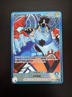 One Piece CCG Jinbe OP14-040 L Leader Alt Art - The Azure Sea's Seven (read) - Image 1
