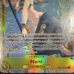 One Piece CCG EB03-053 Nami Super Rare Holo Extra Booster Heroines Edition - Image 3