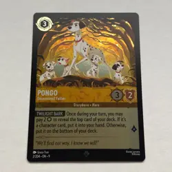 Pongo 2/204 Disney Lorcana Fabled Super Rare Cold Foil Card NM - Image 1