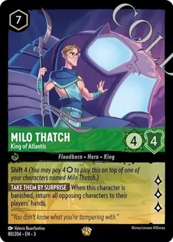 Disney Lorcana Milo Thatch King of Atlantis Into the Inklands #80/204 Cold Foil - Image 1