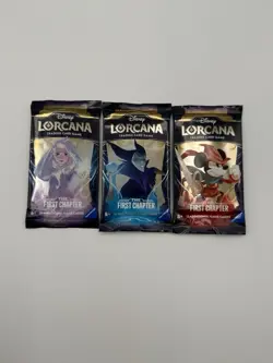 DISNEY LORCANA TCG THE FIRST CHAPTER BOOSTER PACK ART SET X3 *FACTORY SEALED* - Image 1