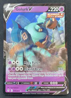 Golurk V 070/203 Evolving Skies Ultra Rare Holo Pokemon TCG Card NM - Image 1