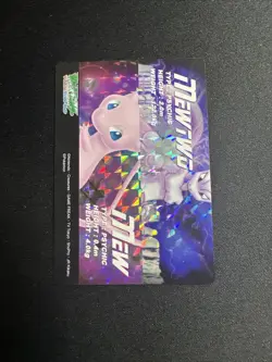 Mew & Mewtwo 03 Vintage Bandai Carddass Zukan Prism Clear Pokemon Card Japanese - Image 4