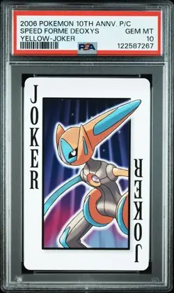 PSA 10 POKEMON PLAYING CARD SPEED FORME DEOXYS YELLOW JOKER 10TH ANNIVERSARY 349 - Image 1