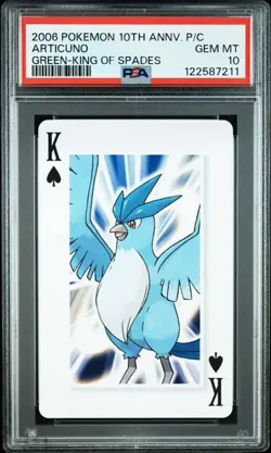 PSA 10 POKEMON PLAYING CARD ARTICUNO GREEN KING SPADES 10TH ANNIVERSARY 300 - Image 1