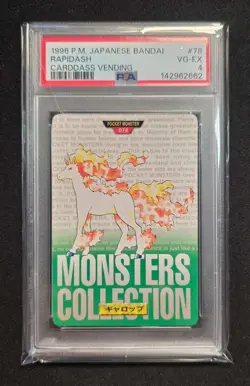 PSA 4 RAPIDASH 78 1996 Vintage Japanese Pokemon Bandai Cardass Vending Card - Image 1