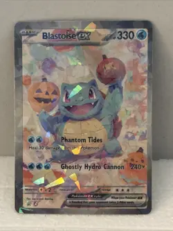 Blastoise ex Custom Fan Art With Pumpkins Card - Image 1