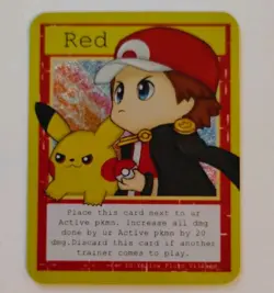 Pluto coco Mini Card Holo Trainer Red Art by Yellow_Pluto_Village Pikachu - Image 1