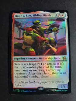 Raph & Leo, Sibling Rivals (Foil) Rare MTG Ninja Turtles - Image 1
