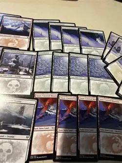 mtg Kaldheim basic Snow Lands 4 of each design, 40 in total, 8 of each color, LP - Image 4