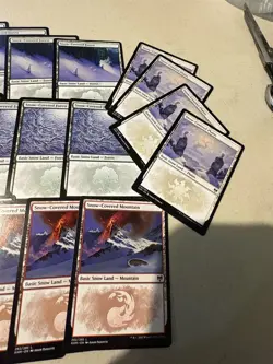 mtg Kaldheim basic Snow Lands 4 of each design, 40 in total, 8 of each color, LP - Image 5