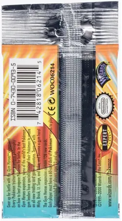 2000 Pokemon Unlimited Gym Heroes Lt. Surge Art Sealed Booster Pack 20.57 grams - Image 2