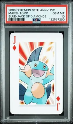 PSA 10 POKEMON PLAYING CARD MARSHTOMP BLUE JACK DIAMONDS 10TH ANNIVERSARY 350 - Image 1